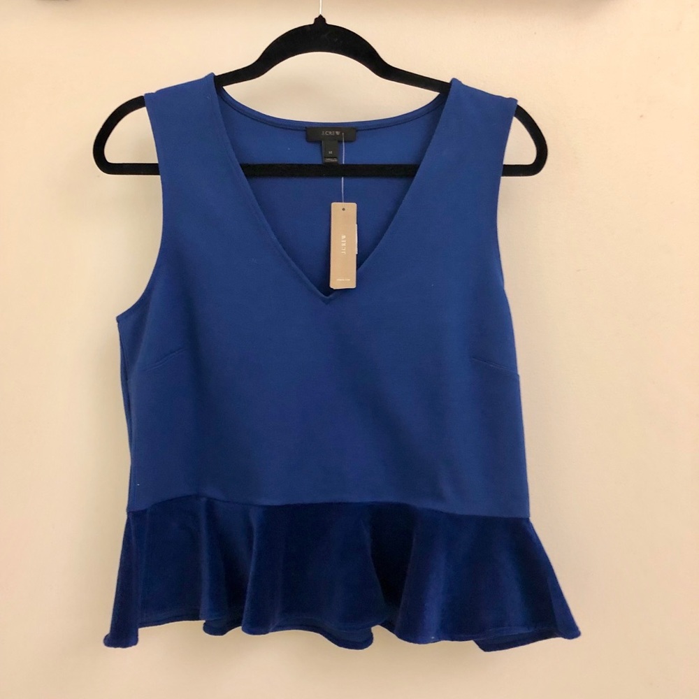 J-Crew Velvet Peplum Top